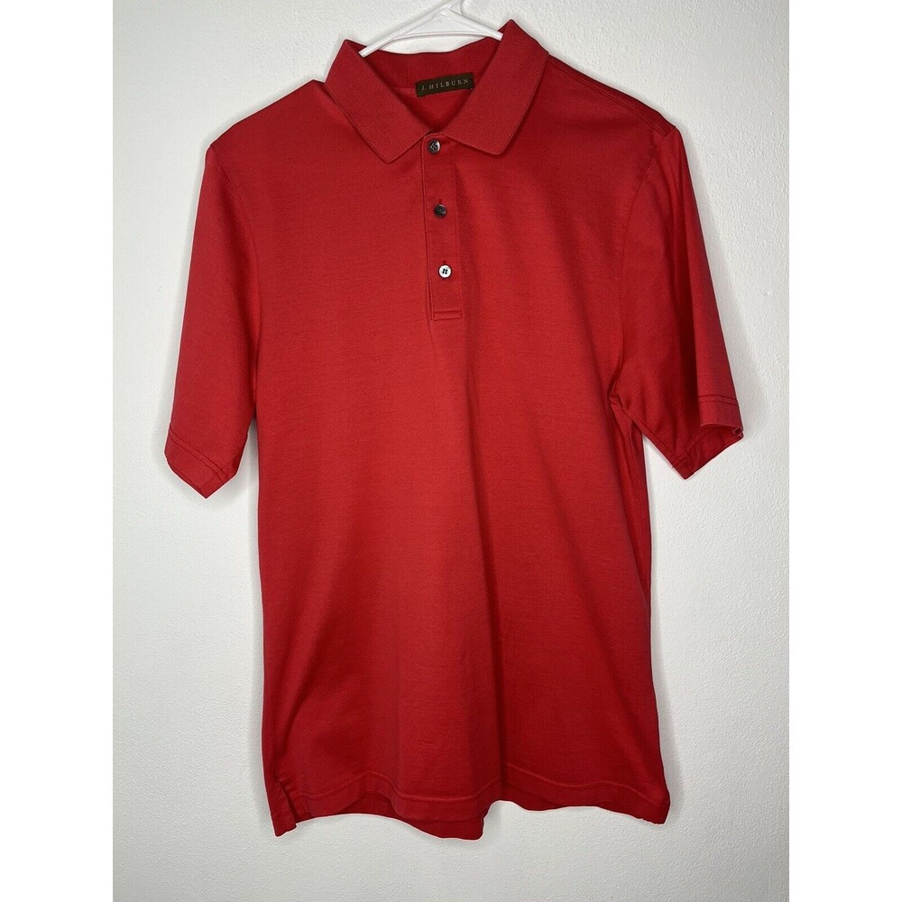 J Hilburn Polo Mens Size Small S Red Comfort Fit - Excellent Condition & Clean!